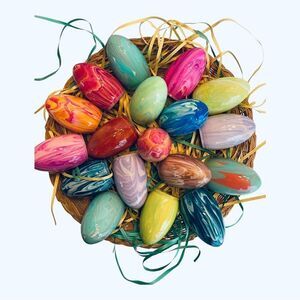 HANDCRAFTED ACRYLIC PAINTED WOODEN EGGS‎